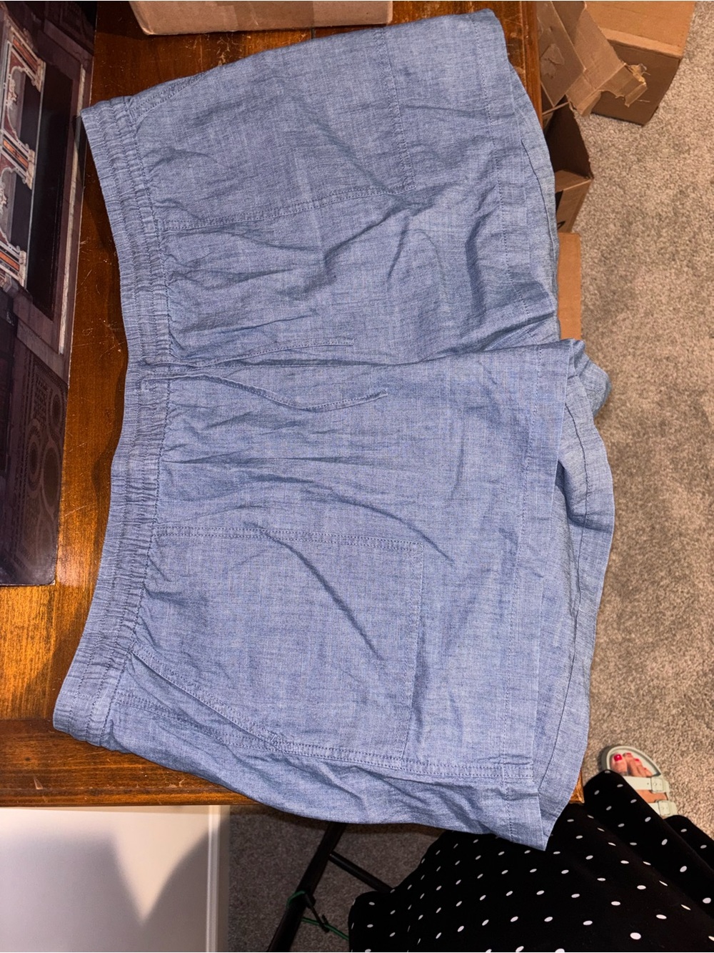 J. Crew Light Blue Elastic Waist Linen-Blend Shorts